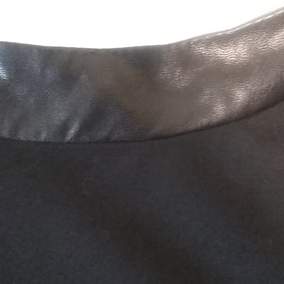 Lord & Taylor black dress w Faux leather trim - Picture 5 of 6